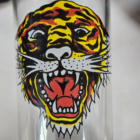 Vintage Retro Don Ed Hardy Hi Ball Drinking Glass Roaring Tiger Y2k 14 oz Cup - Picture 3 of 7